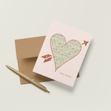Floral Flutter Heart A2 Greeting Card