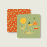 Calendula Coaster Set-Double Sided