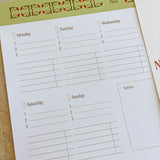 Calendula Weekly Planner 11 x 8.5 Notepad