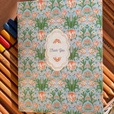 Parrot Tulips Thank You-Blue A2 Greeting Card