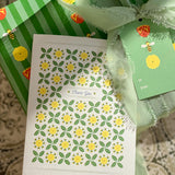 Lemon Floral Grid Thank You A2 Greeting Card