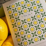 Lemon Floral Grid Thank You A2 Greeting Card