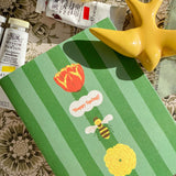 Spring Bee Stripes A2 Greeting Card