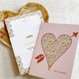 Floral Flutter Heart A2 Greeting Card