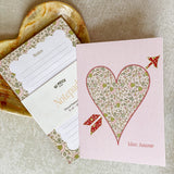 Floral Flutter Heart A2 Greeting Card