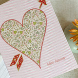Floral Flutter Heart A2 Greeting Card