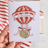Hot Air Balloon Birthday A2 Greeting Card