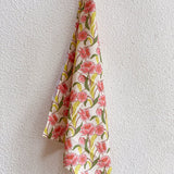 Pink Blooms Tea Towel
