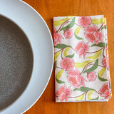 Pink Blooms Tea Towel