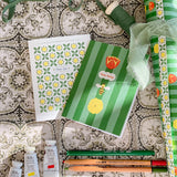Spring Bee Stripes A2 Greeting Card