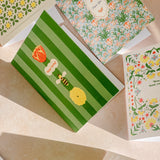 Lemon Floral Grid Thank You A2 Greeting Card