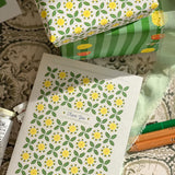 Lemon Floral Grid Thank You A2 Greeting Card