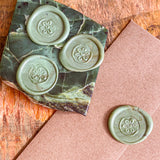 Wildflower Rosette Wax Seals – Green Swirl