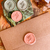 Wildflower Sprig Wax Seals – Green Pink Mix