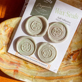 Wildflower Rosette Wax Seals – Mint Green / Silver