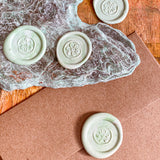 Wildflower Rosette Wax Seals – Milky Mint