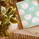 La Vie en Rose (teal) A2 Greeting Card