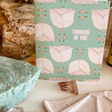 La Vie en Rose (teal) A2 Greeting Card