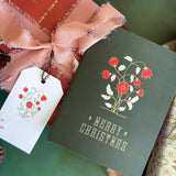 Poppy Boteh (Green) A2 Greeting Card