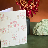 Poppy Boteh (Pink) A2 Greeting Card