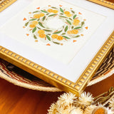 Original Painting - Citrus Solstice Wreath 8" x 8"