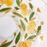 Original Painting - Citrus Solstice Wreath 8" x 8"