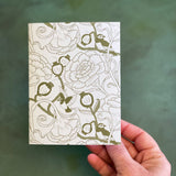 Carnation Pomegranate (green) A2 Greeting Card