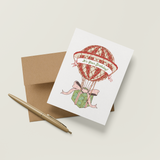 Hot Air Balloon Birthday A2 Greeting Card