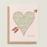 Floral Flutter Heart A2 Greeting Card