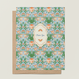 Parrot Tulips Thank You-Blue A2 Greeting Card
