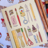 Art School Supplies A2 Greeting Card
