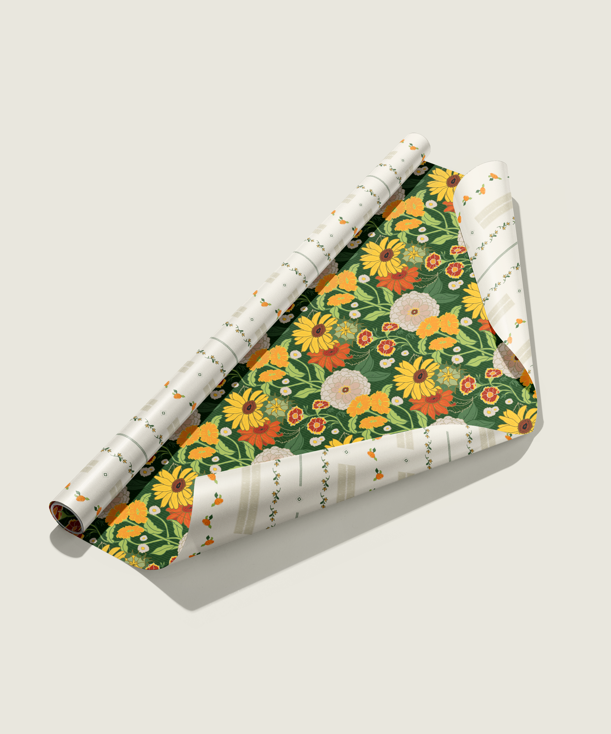 Autumn Blooms Gift Wrap Sheet-Double Sided