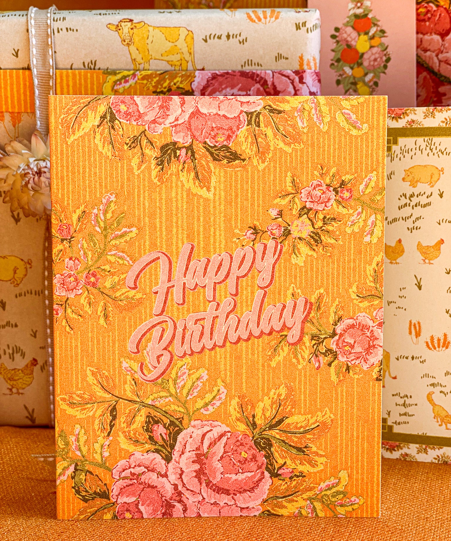 Dusty Rose Birthday A2 Greeting Card