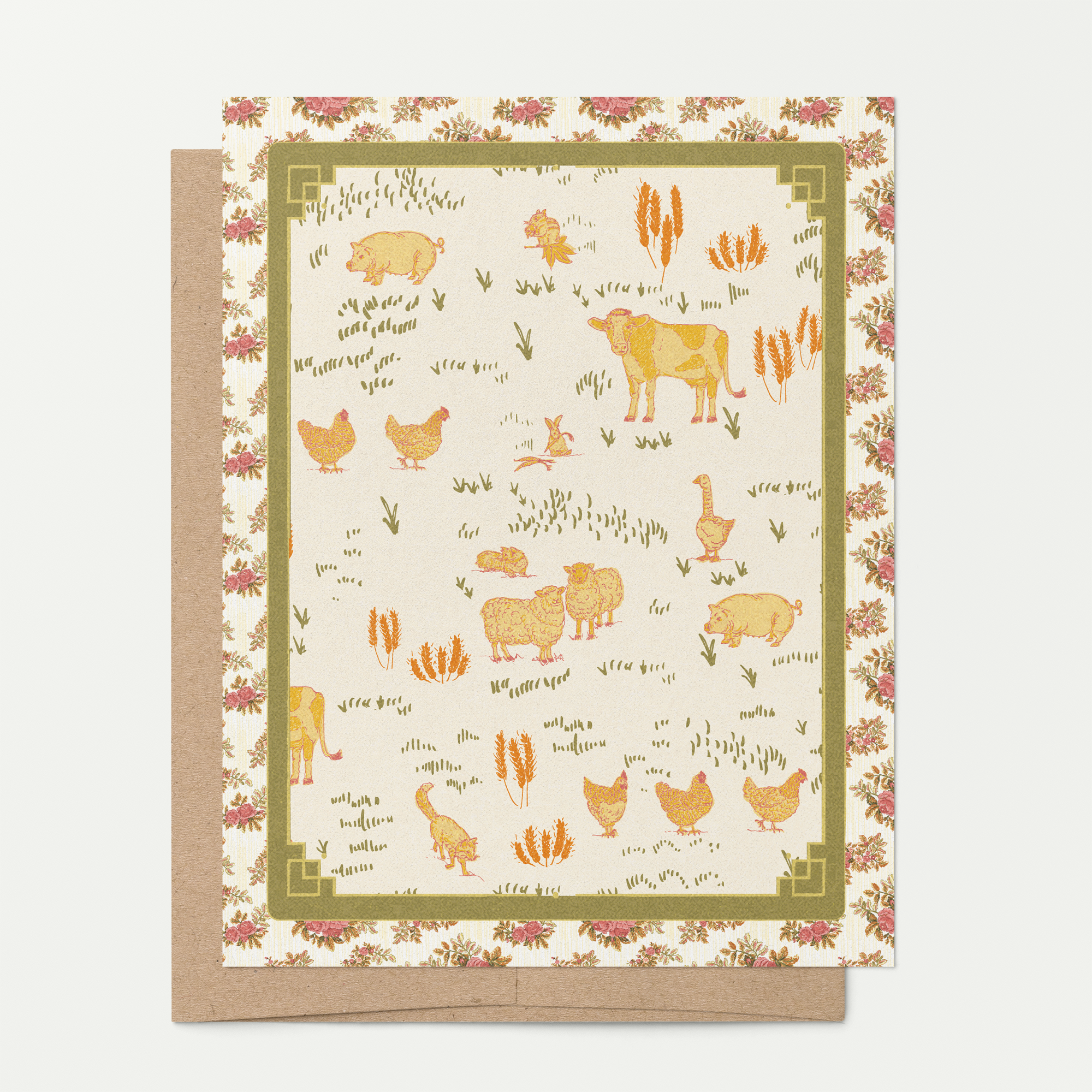 Barnyard Blooms A2 Greeting Card