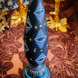 Candlestick Set - Hand Painted Midnight Protection with Black Candles