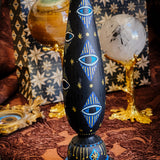 Candlestick Set - Hand Painted Midnight Protection with Black Candles