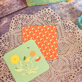 Calendula Coaster Set-Double Sided