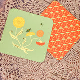 Calendula Coaster Set-Double Sided