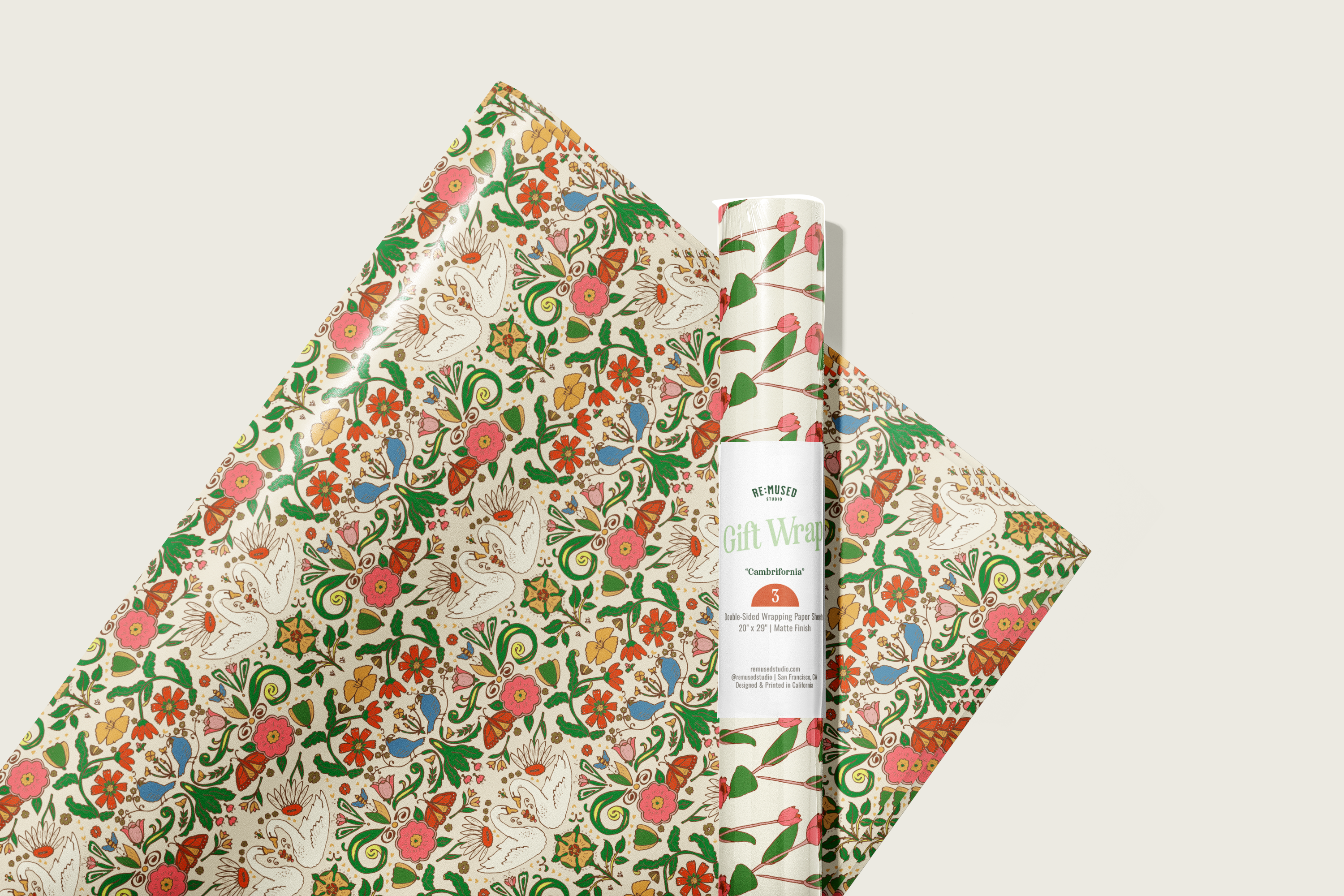 Cambrifornia Gift Wrap Sheet-Double Sided