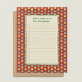 Christmas List A2 Greeting Card