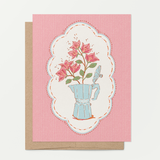 Espresso Flower Pot A2 Greeting Card