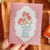 Espresso Flower Pot A2 Greeting Card