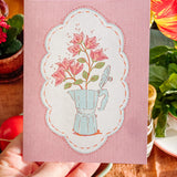 Espresso Flower Pot A2 Greeting Card