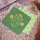 French Marigold Coaster Set-Double Sided