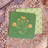 French Marigold Coaster Set-Double Sided