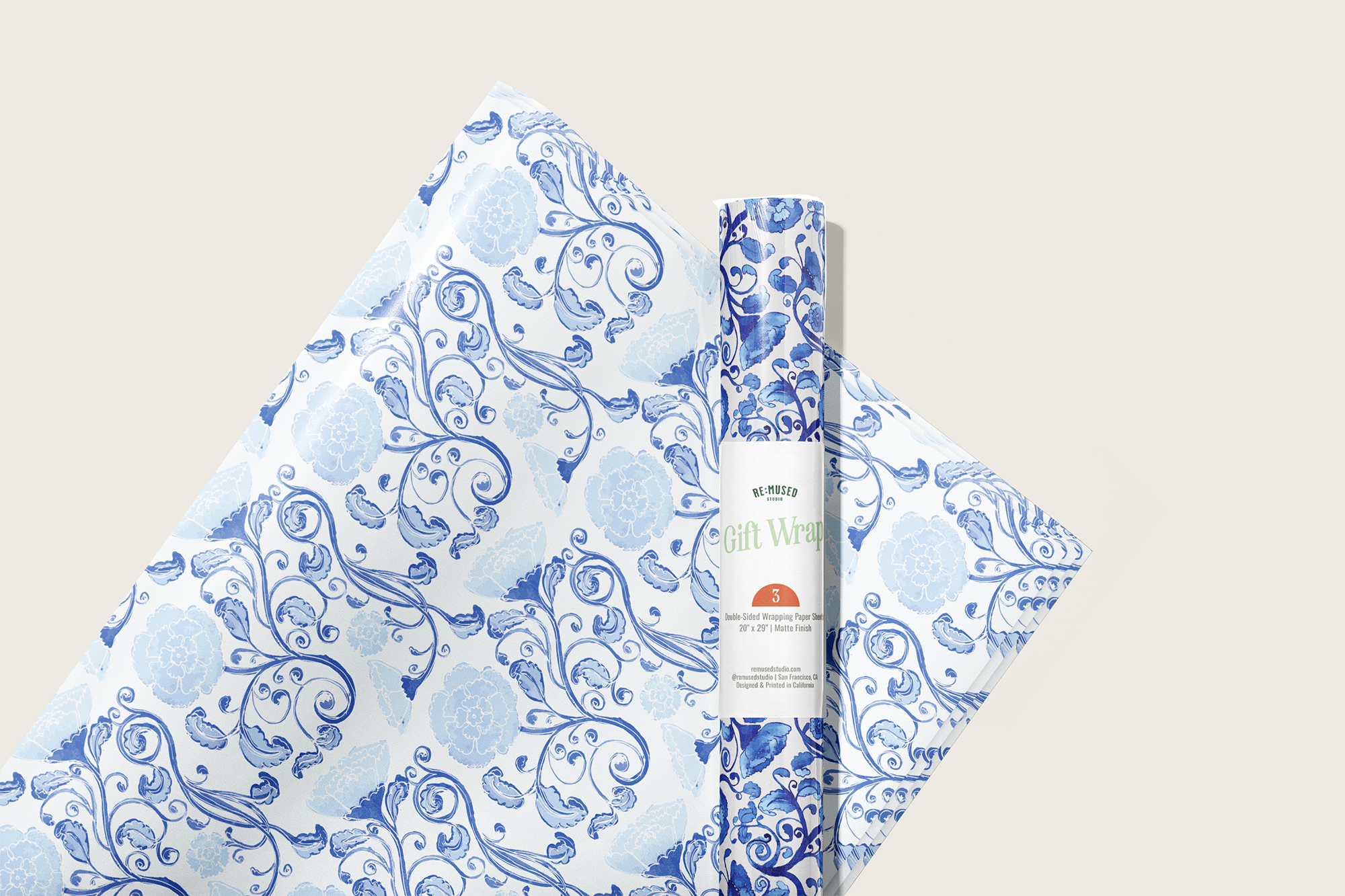 Ginger Ice Gift Wrap Sheet-Double Sided