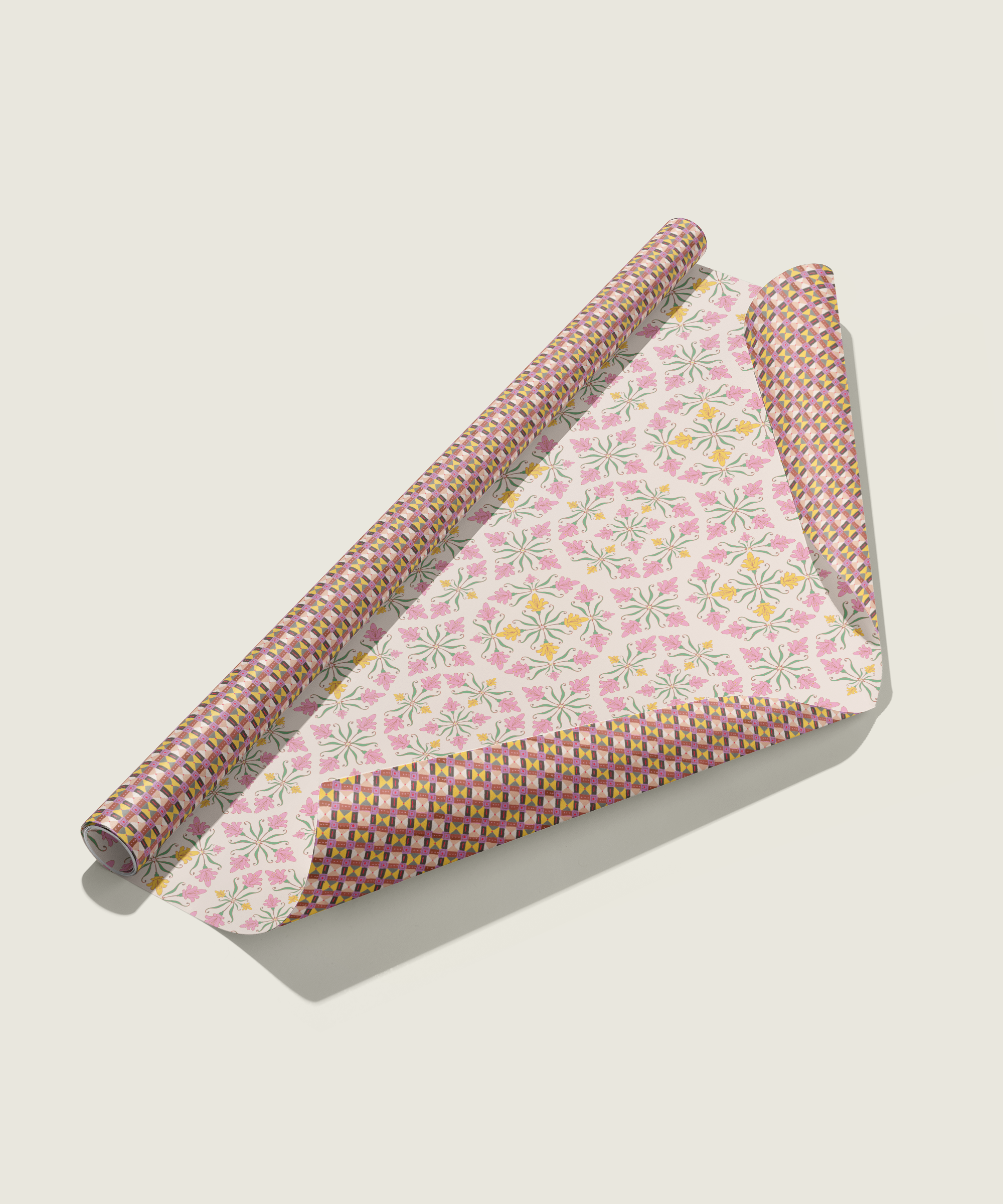 Heather Lattice Gift Wrap Sheet - Double Sided