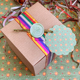 Droplet Ornament Yellow Purple Stripes (1/2)