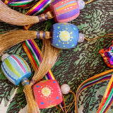 Carnivaliday Hand-Painted Wood Bead Holiday Garland - One of a Kind