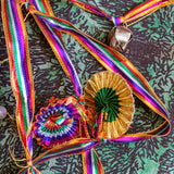 Carnivaliday Hand-Painted Wood Bead Holiday Garland - One of a Kind